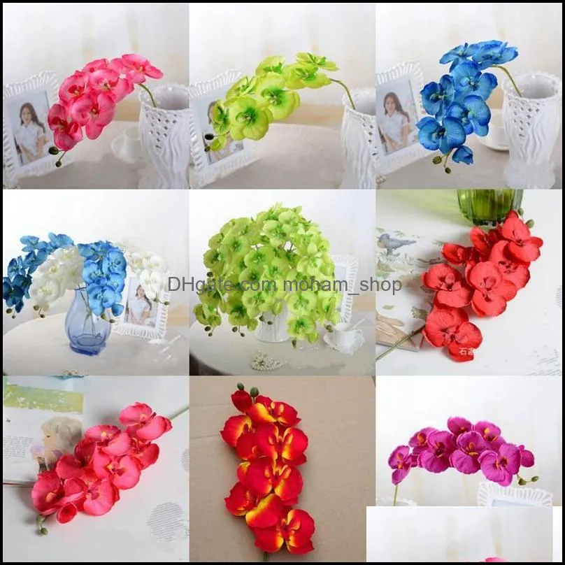 8 heads single branch flowers artificial plastic simulation dried flower wedding birthday party celebration supplies 2 5mc g2