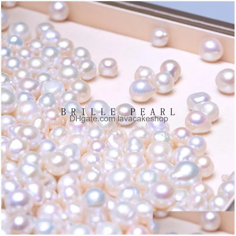wholesale natural  water akoya high gloss specialshaped loose bead 67mm drop irregular particle diy pearl bqn t200507