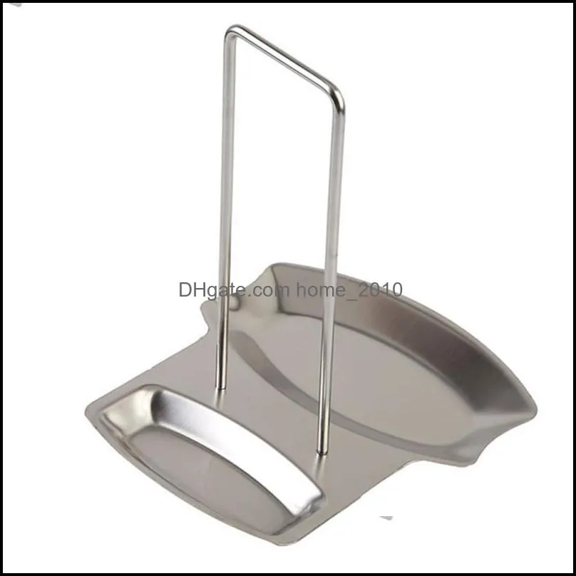 stainless steel pan pot cover lid rack stand spoon holder stove organizer home storage soup spoon rests kitchen tools