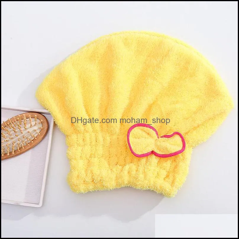 drying bow turban dry quick coral fleece bath hat magic hair towel bc hat makeup dry wrap water bh1053 towel cute bath cap absorption 672