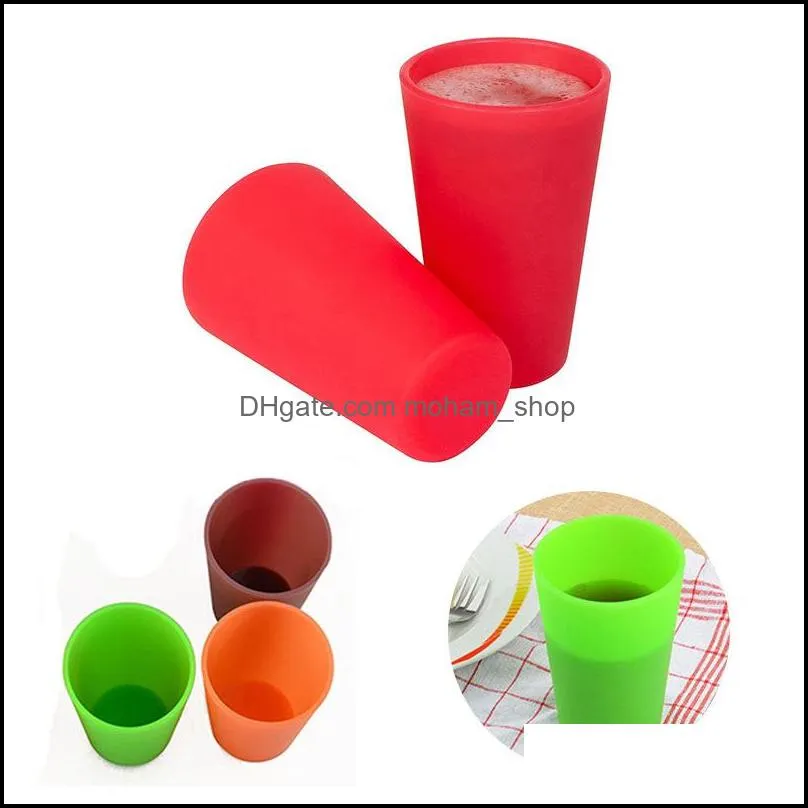 2021 silicone pint glasses squishy beer wine glasses rubber folding unbreakable cup 370ml 8 kinds color pad11307