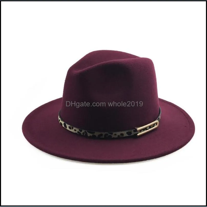 jazz panama hat men women fedora hats ladies wide brim cap man woman top caps leopard belt trilby autumn winter wholesale