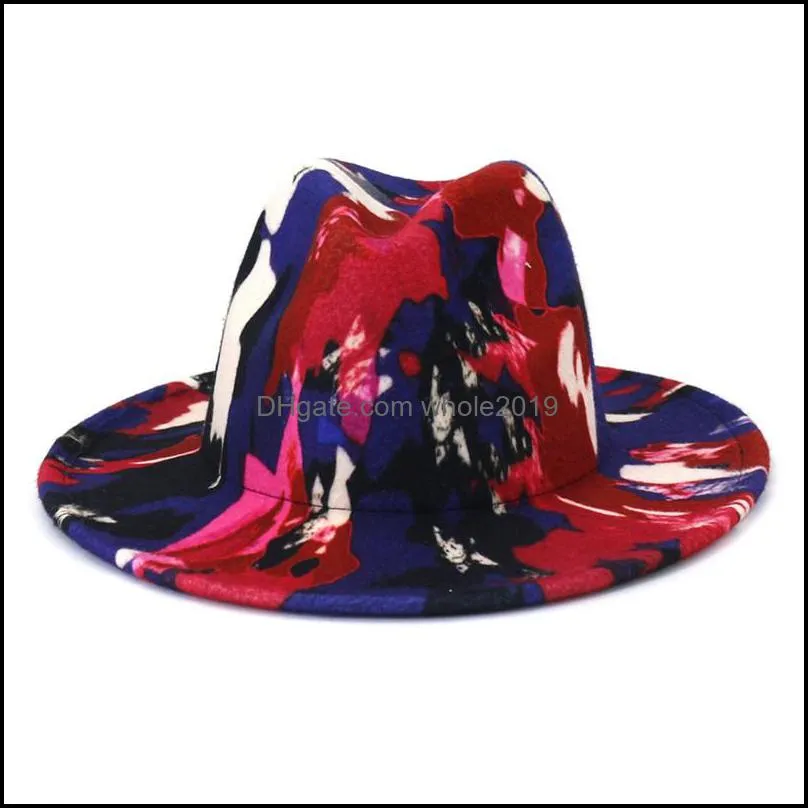 felt fedora hats for men women jazz wide brim cap mens fashion panama caps imitation wool hat woman man party gift