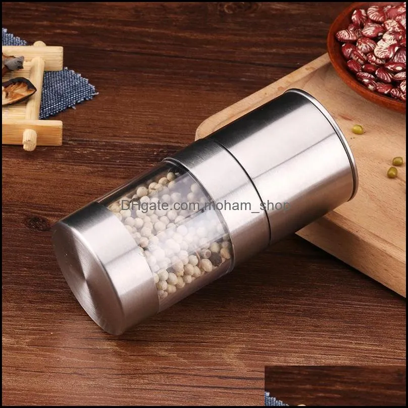 stainless steel manual salt pepper mill grinder portable kitchen muller home tool spice sauce pae11294