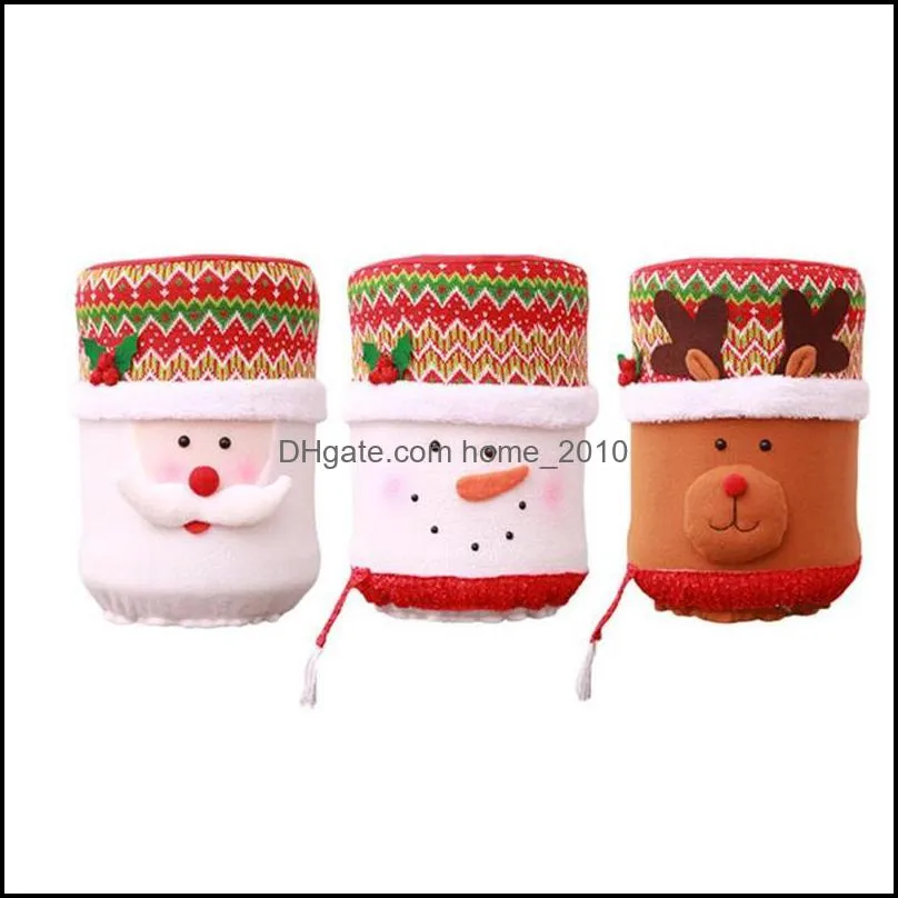 drinking bucket cartoon snowman dust cover christmas office home decorations santa claus elk water dispenser barrel cover