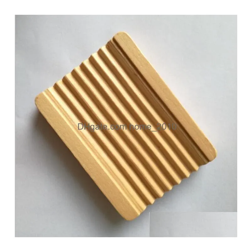 wooden natural bamboo soap dishes tray holder storage soap rack plate boxs container portable bathroom soaps dish storages box inventory