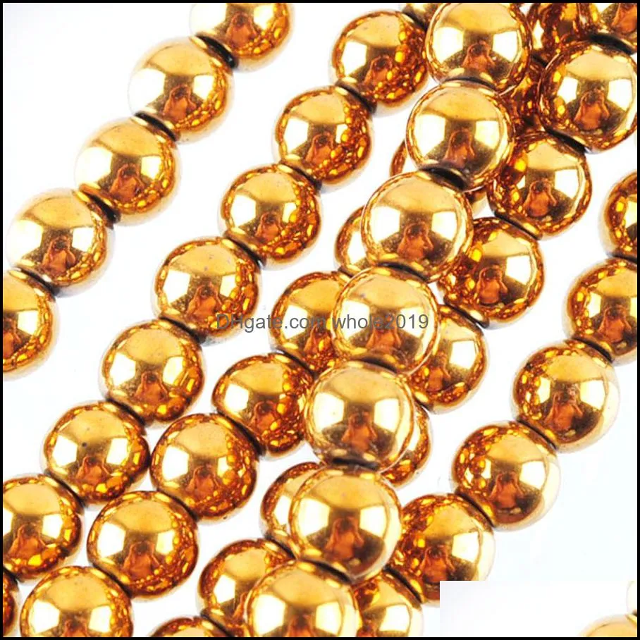 natural materials hematite stone round beads 8mm metallic for diy jewelry making bl301
