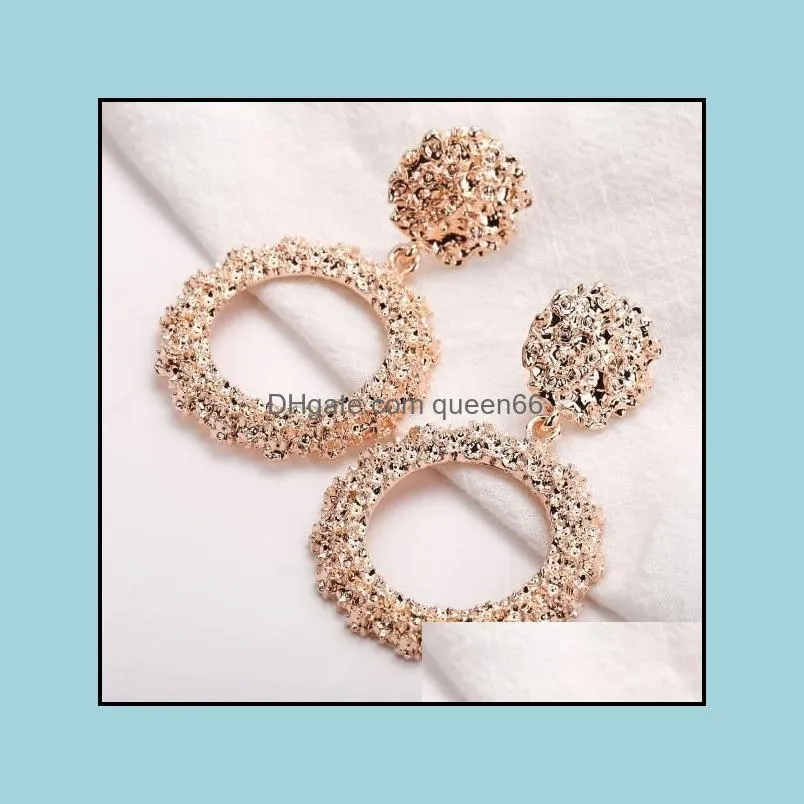 vintage drop dangle earrings for women girls rose gold color big geometric earring fashion jewelry dhs o134fz