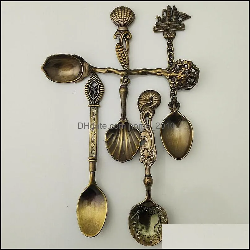 retro spoon set stainless steel creative coffee soup spoon vintage royal style metal spoons tableware set
