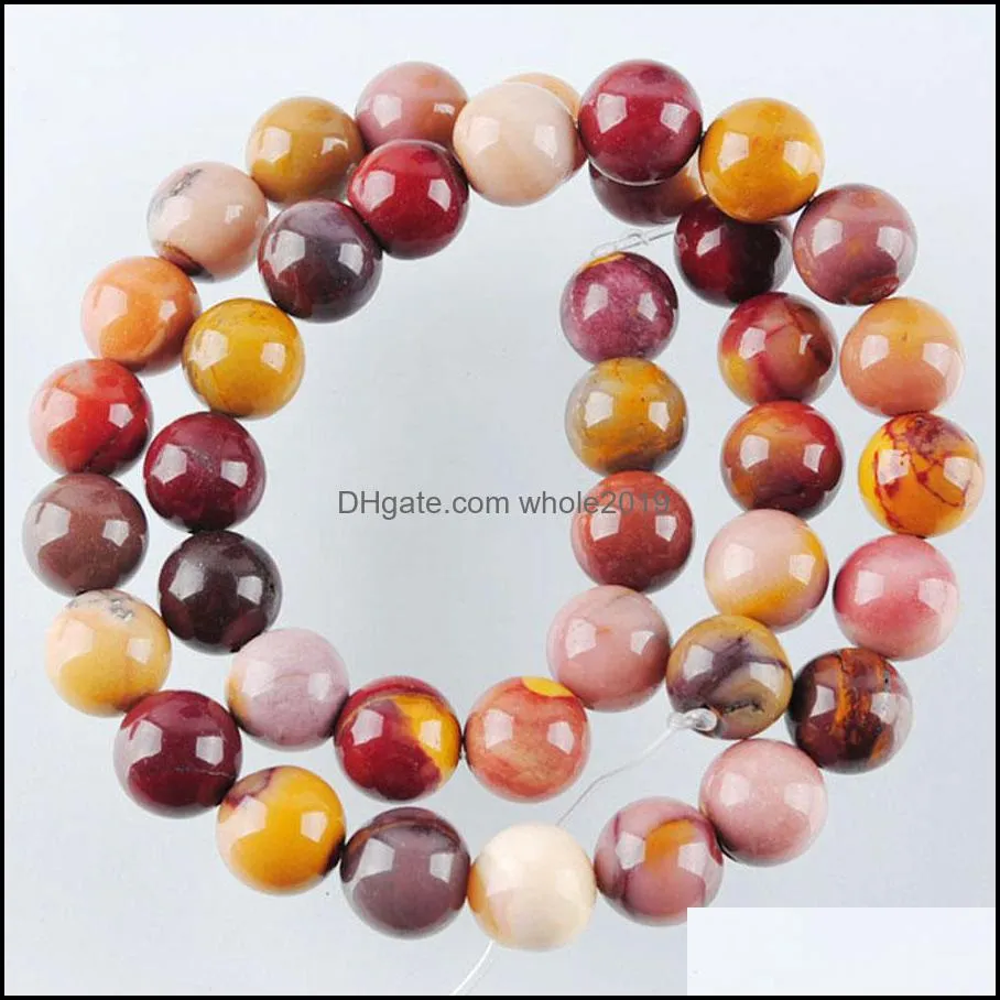6 8 10mm round mookaite jasper natural stone beads for jewelry making woman diy necklace bracelet 15.5inches by905