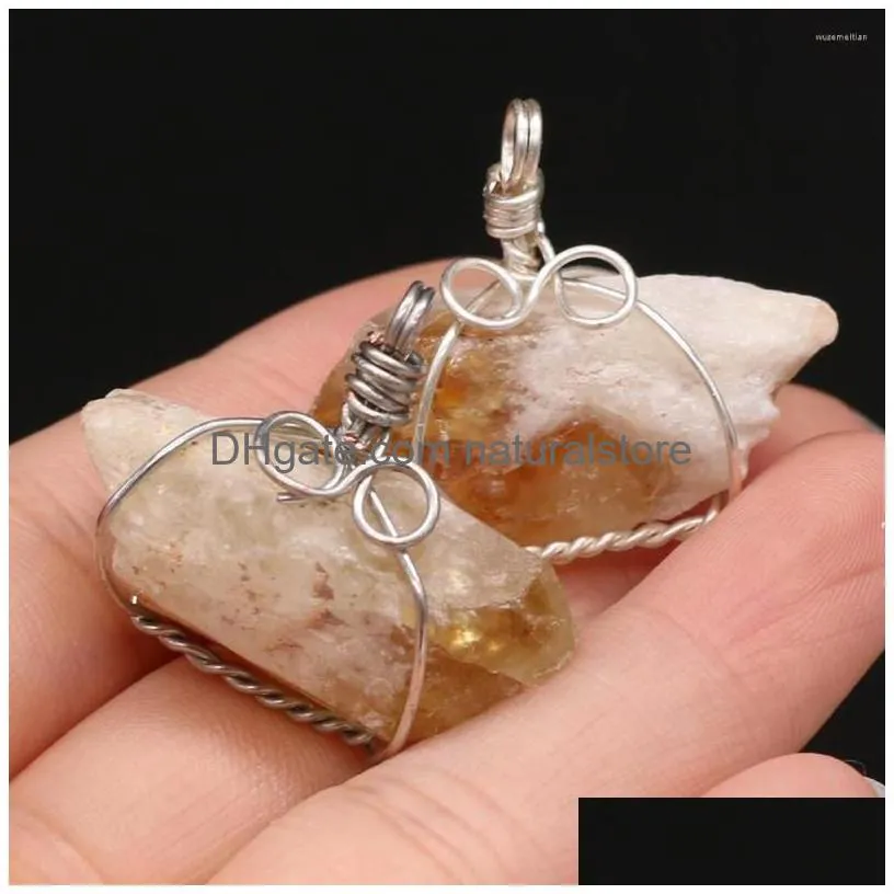 pendant necklaces natural semiprecious stone crystal bud winding for jewelry making diy elegant necklace bracelet accessories