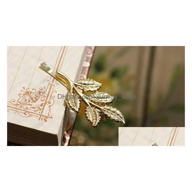 fashion jewelry womens vintage olive branch leaf hairpin hair clip bobby pin lady bride side barrette hair accessories