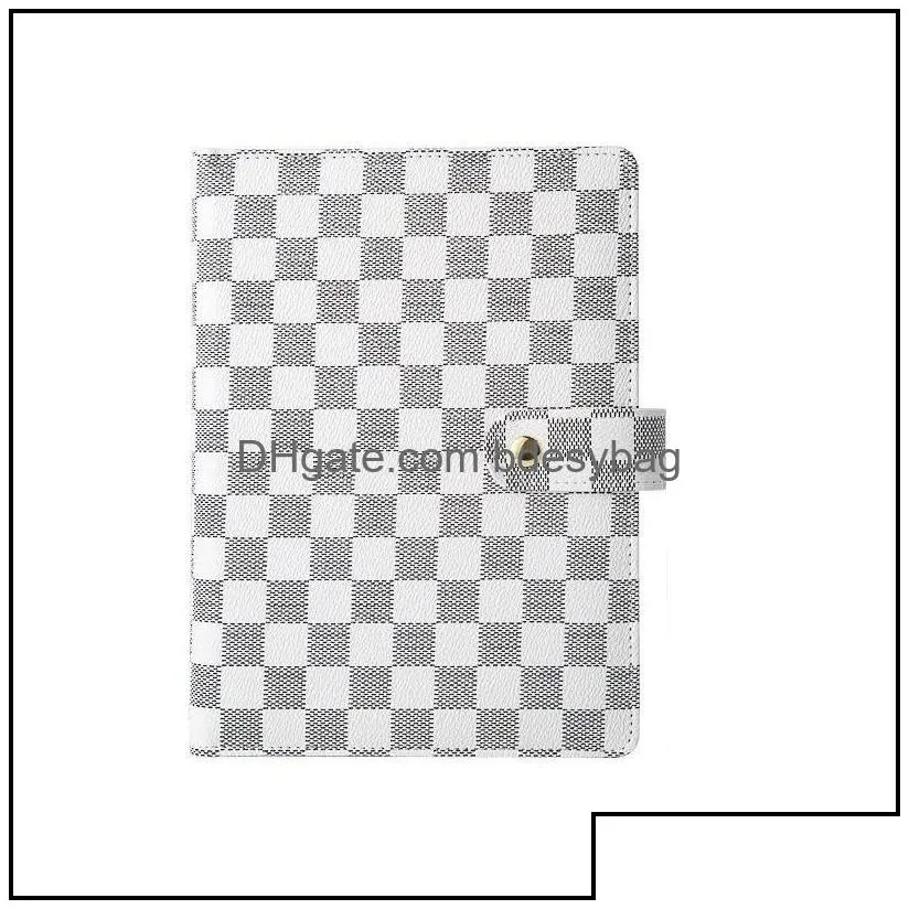 notepads notepads a5 notebook looseleaf highgrade leather er checkered book custom logo drop delivery 2021 office school zl home