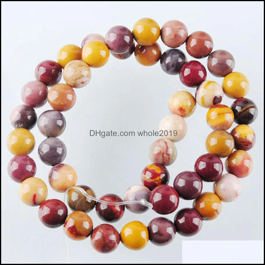 6 8 10mm round mookaite jasper natural stone beads for jewelry making woman diy necklace bracelet 15.5inches by905