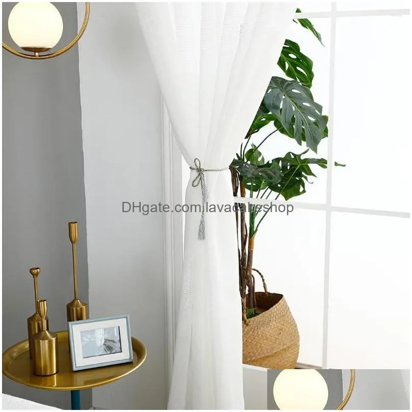 curtain hollow polyester tulle window balcony bedroom divider drape home decor for living room curtains