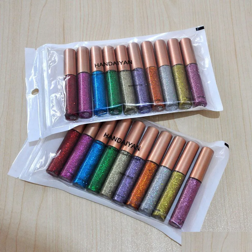 handaiyan 10 colors/pack matte color eyeliner kit makeup waterproof colorful eye liner pen eyes make up cosmetics eyeliners set