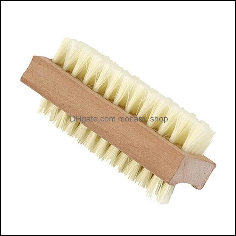 two sided cleaning brushes hands massage nails solid wood smooth convenient portable household brush factory direct 1 5jx f2