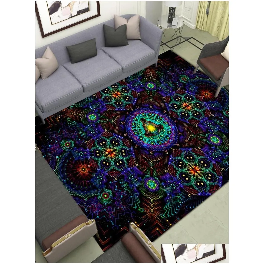 carpets 7 star wheel area rugs large buddha statue floor mat home living room bedroom decoration carpet meditation yoga doormat