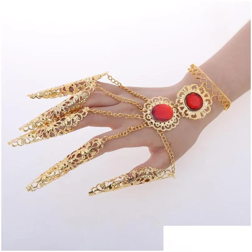 finger set indian dance accessories ring bracelet dance accessories show props long fingers