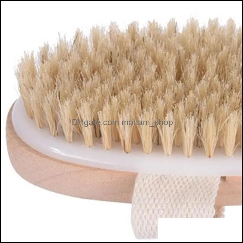 bath brush dry skin body soft natural bristle spa the brush wooden bath shower bristle brush spa body brushs without handle eea1336 553