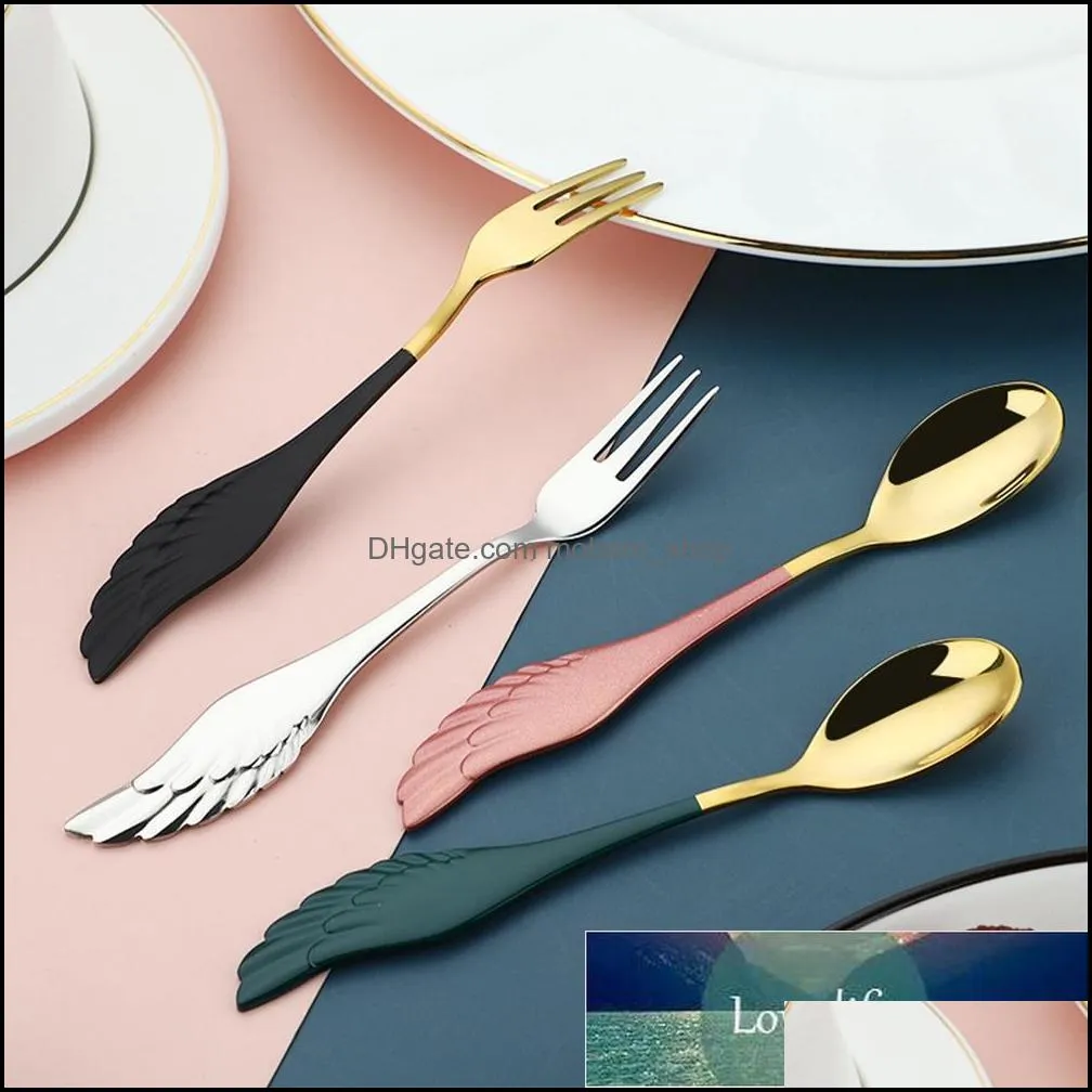 1pc stainless steel spoon fork cake coffee dessert tea ice cream stirring spoons cutlery set