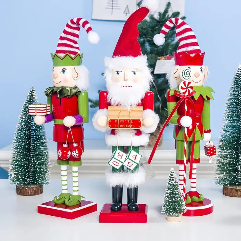 christmas santa claus nutcracker wooden snowman figure office home decoration