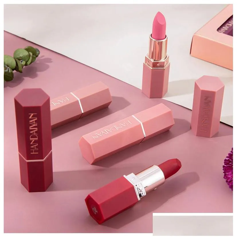 drop handaiyan matte lipstick set box makeup delivers a gorgeous lightweight color 6pcs lip stick epacked