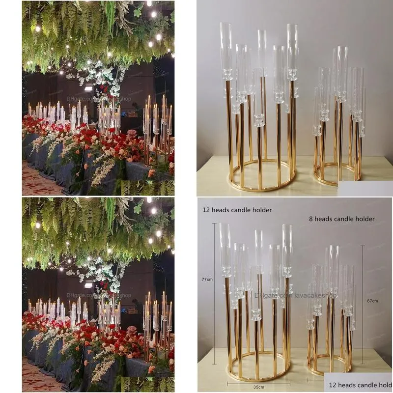  metal candelabra candle holders candlesticks flower vases wedding table centerpiece pillar stand road lead party