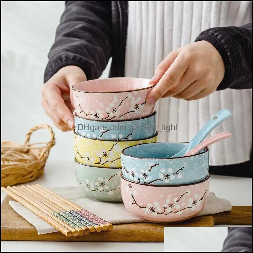 bowls tableware set ceramic bowl rice household porcelain creative meal small dish japanese soup