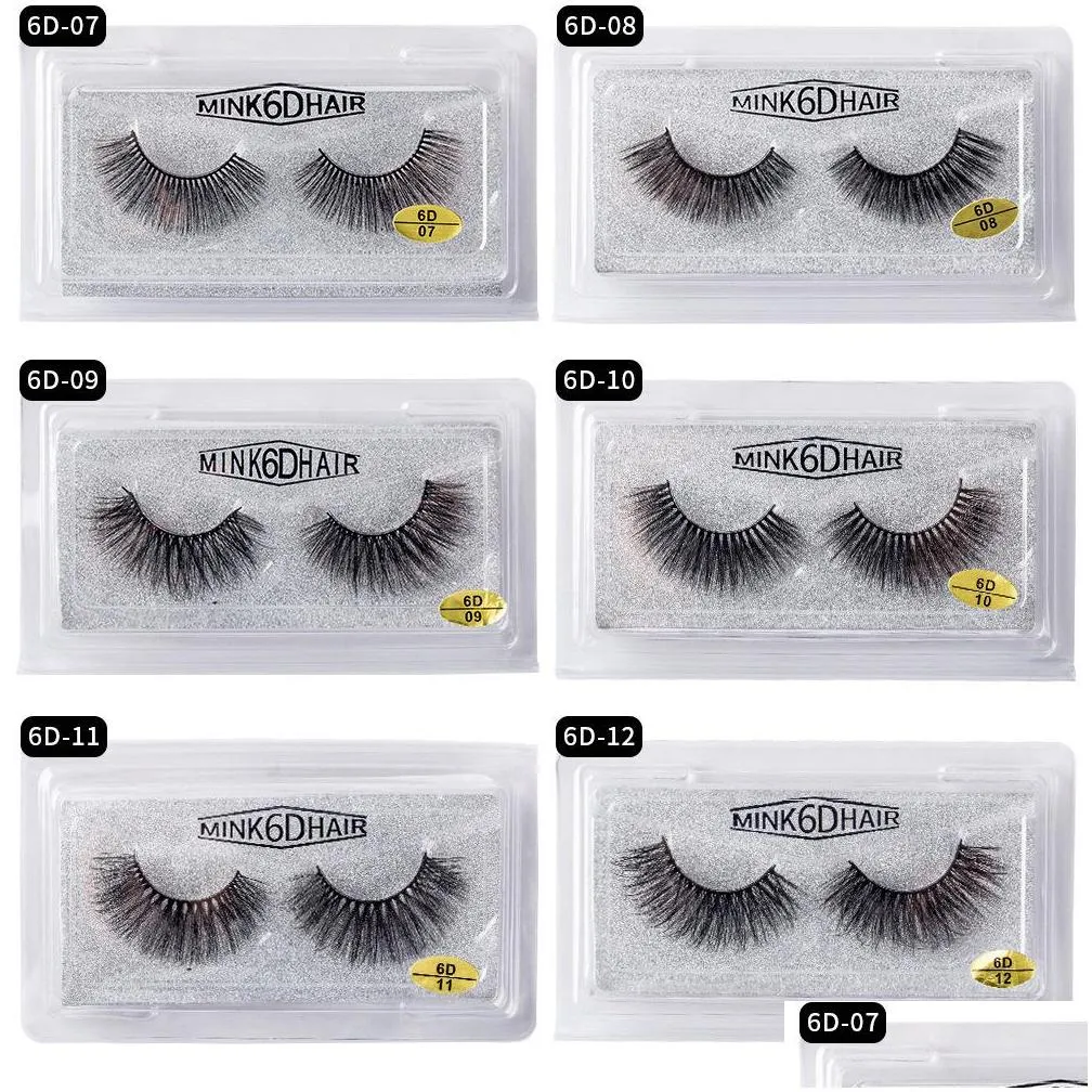 dropshippping 1 pairis1 set 6d false eyelashes natural thick curly long eye lashes wispy makeup beauty extension tools handmade 3d mink