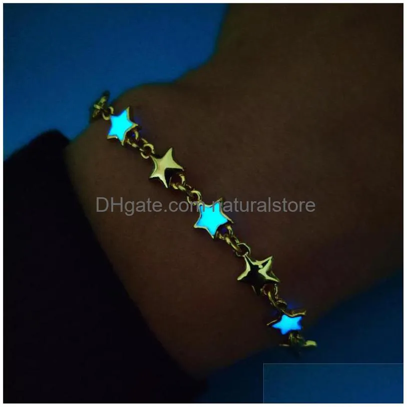 charm bracelets luminous bracelet glowing in the dark stars for women female light up jewelry gift wrist 2021 trend