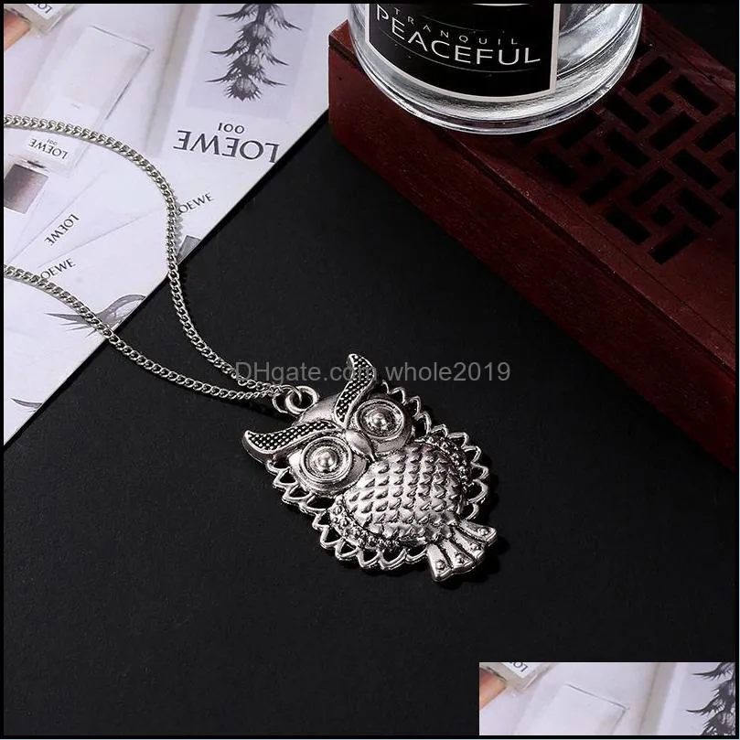 fashion long hollow owl necklace retro owl pendant for women girl accessories jewelry wholesale