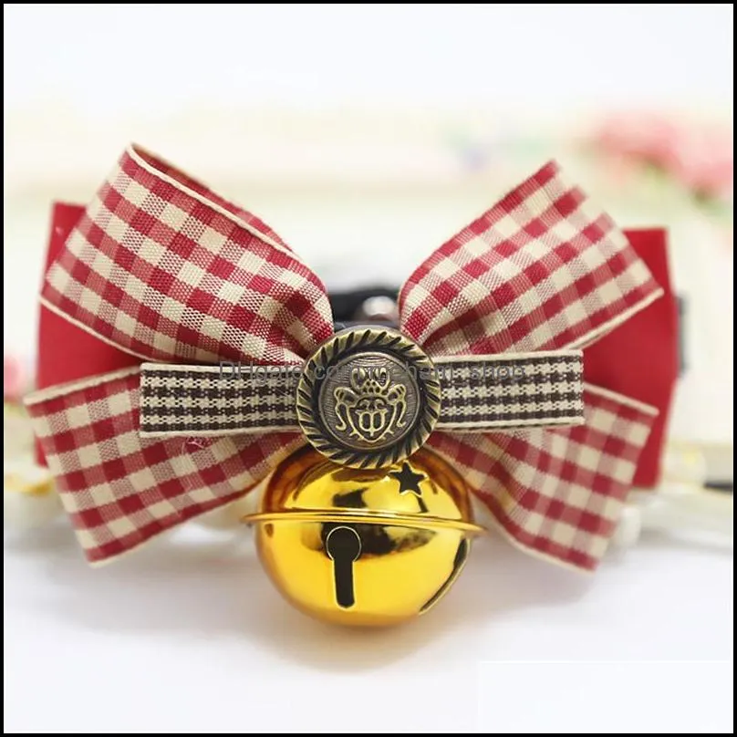 pet dog gentlemen collar puppy car bowknot bell collar teddy kitty beauty rosette gentle collar dog cat accessory