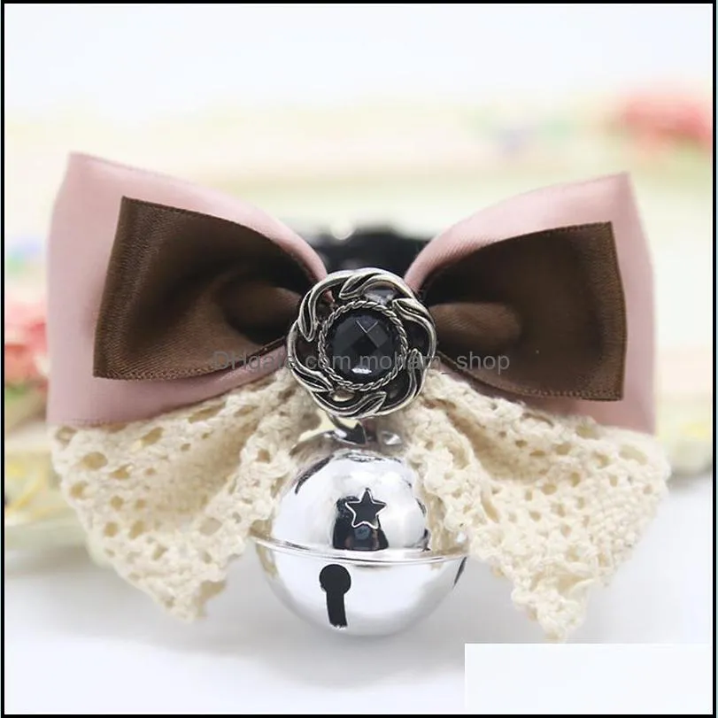 pet dog gentlemen collar puppy car bowknot bell collar teddy kitty beauty rosette gentle collar dog cat accessory