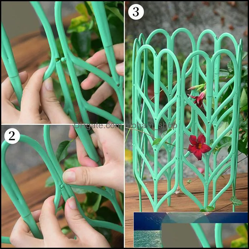 3pcs/set diy plant support frame artificial mini climbing trellis flower stand garden balcony planting rack fruit holder