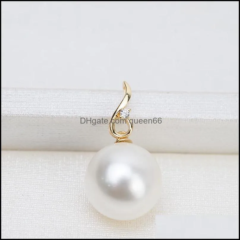 wholesale 18k gold pearl pendant settings pearl necklace settings au750 diy pearl necklace women fashion jewelry wedding gift