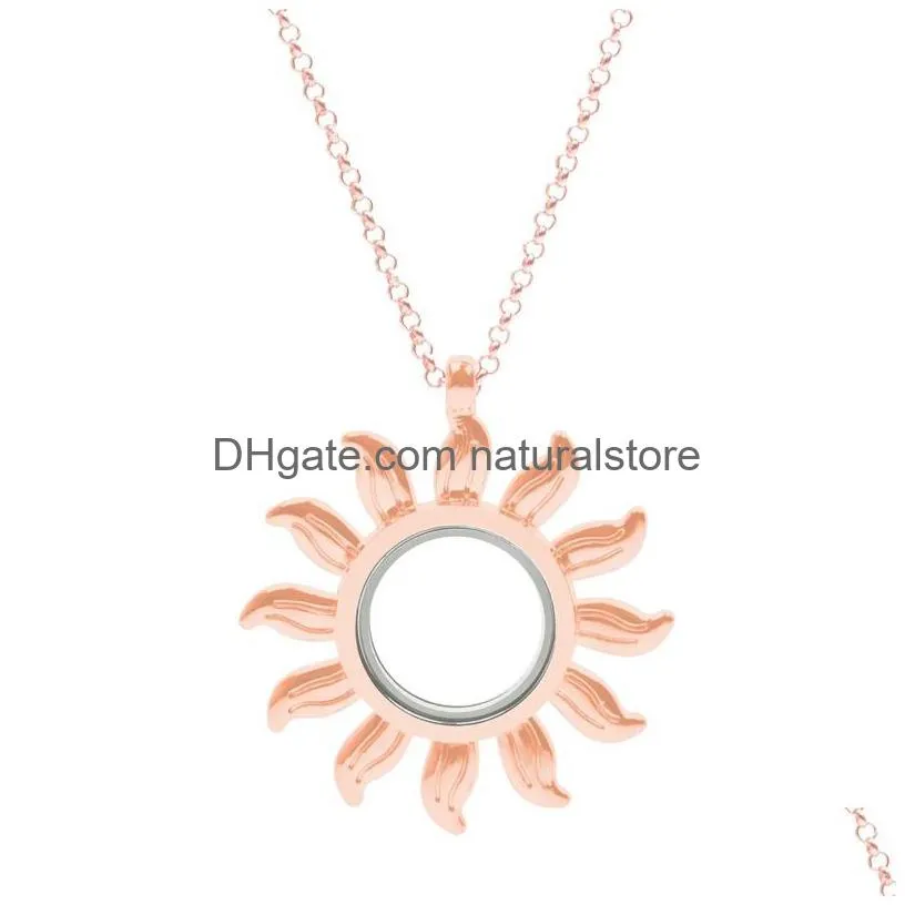 pendant necklaces 10pcs vintage boho sun glass locket living relicario memory po floating charms for women jewelry accessories bulk