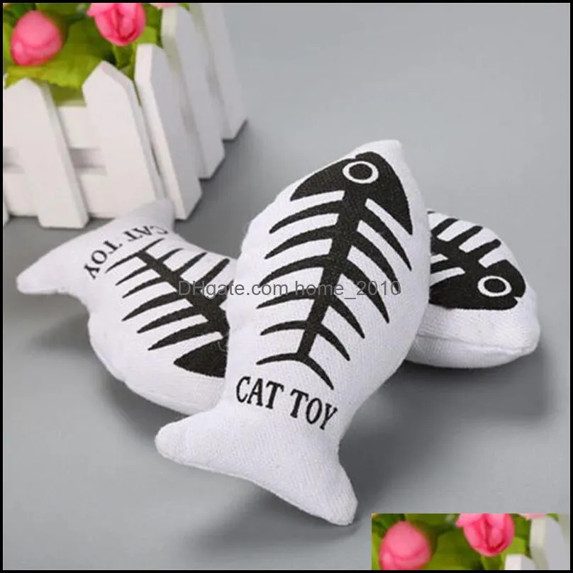 soft canvas plush creative fish shape cat toy gifts catnip fish stuffed pillow doll simulation fish playing toy for pet