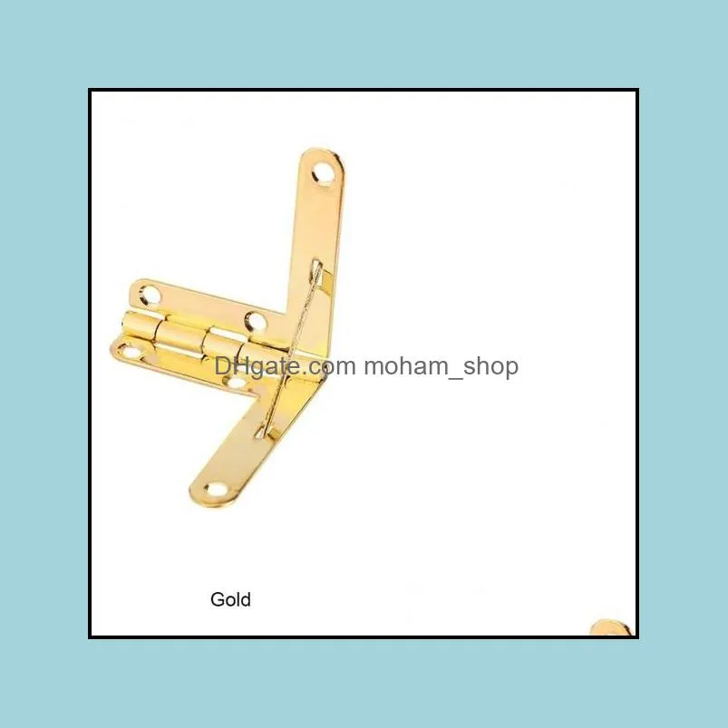 2pcs gold woodwork hinge antique close lift up stay support rod hinges for wooden box cabinet door decor furniture accessories