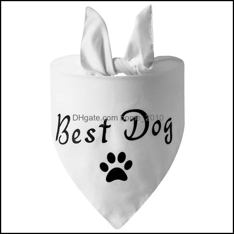  fashion dog wedding triangle bandanas letter pattern pet triangle scarf adjustable soft bib for medium large dog pet accessories