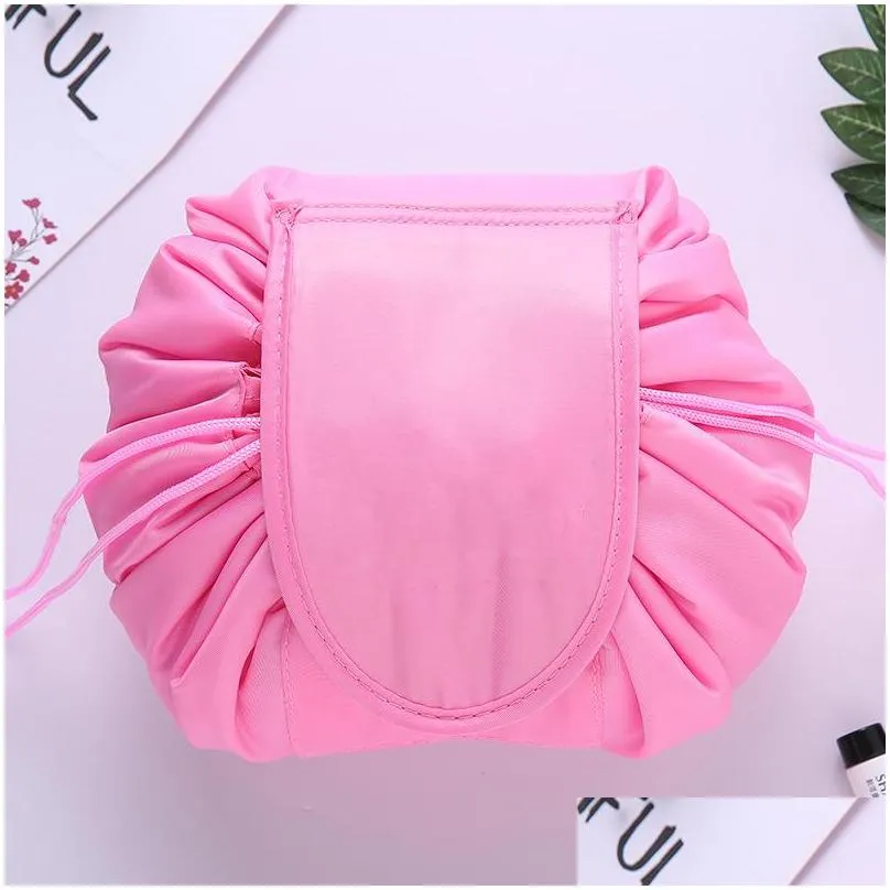 women cometic bag big capacity sdrawstring make up bag travel pouch women sundries storage bags without logo korea trend 10 colors
