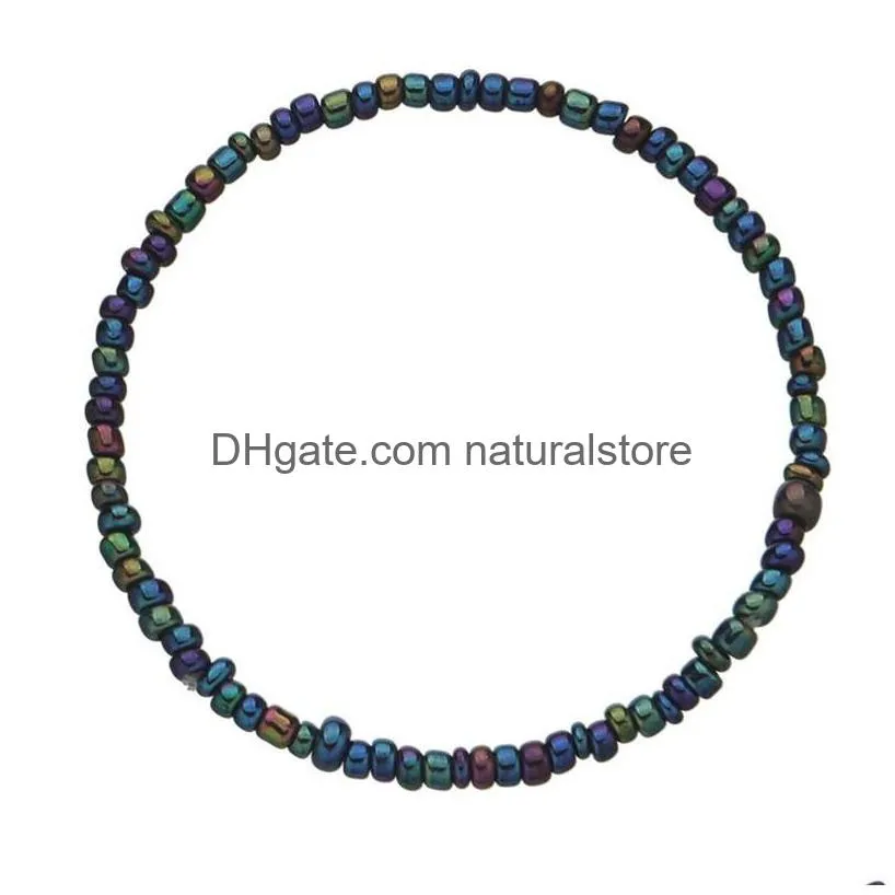 charm bracelets 7pcs bead simple fashionable colorful elastic rope decorative bracelet for woman