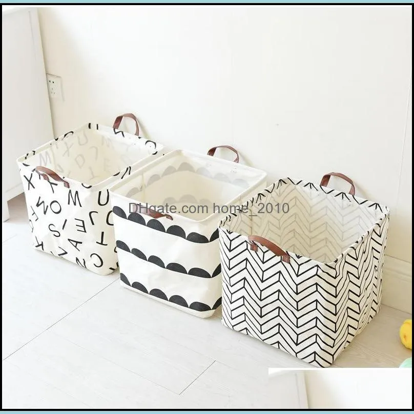 square folding fabric storage basket cotton linen dirty clothes basket childrens toy