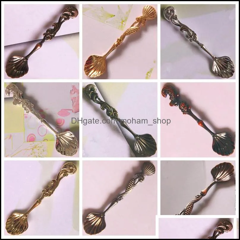 retro ocean series ice cream spoon coffee dessert spoons drinks tea and milk stiring soup tableware arrival 2 5hth1