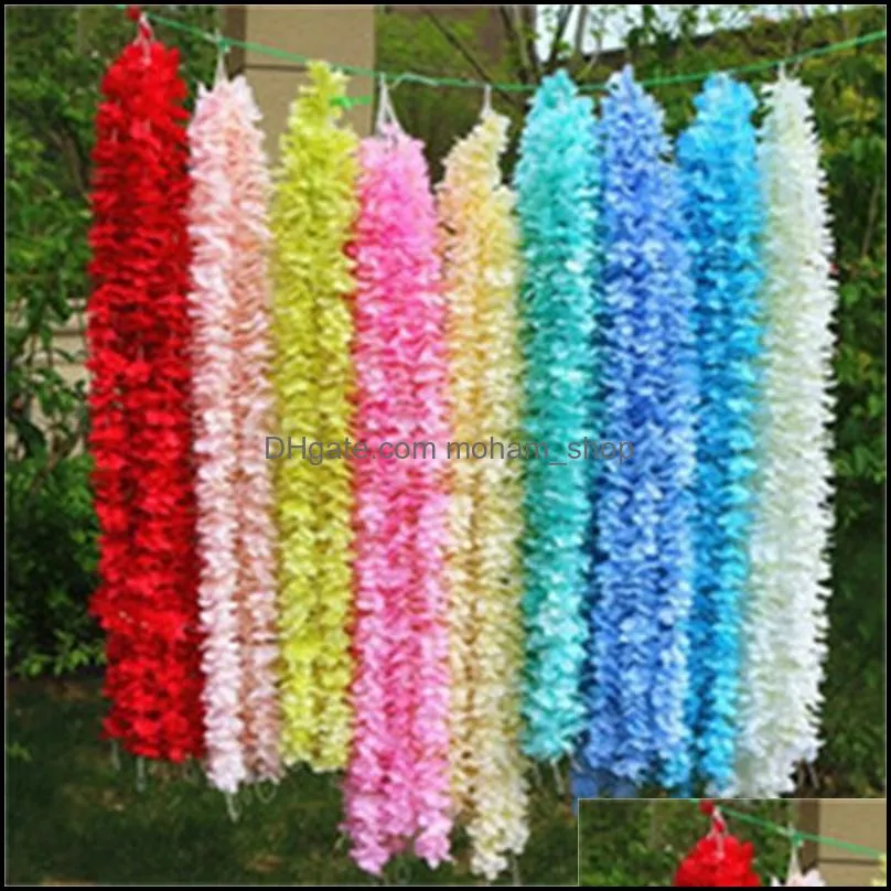 artificial flowers string wedding party decorations orchid rattan home indoor decor multi color flower strings fashion 1 8lt g1