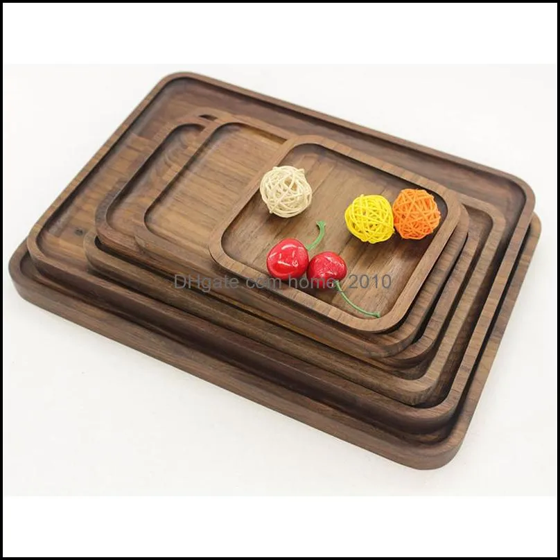 black walnut tray pad wooden food fruits cake dessert serving trays snack dessert pizza sushi bread plate