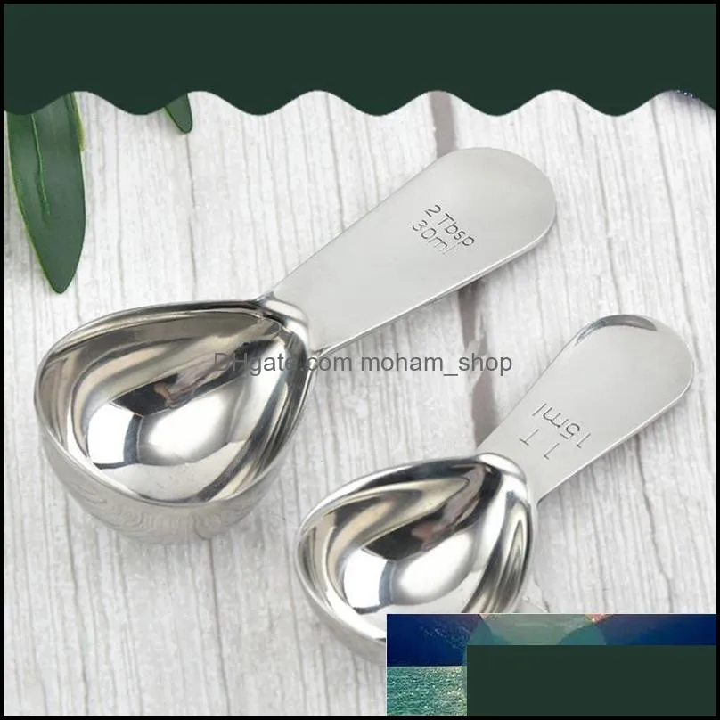 304 stainless steel coffee spoon short stalk measuring spoon with scale kitchen seasoning spoon home kitchen accessories