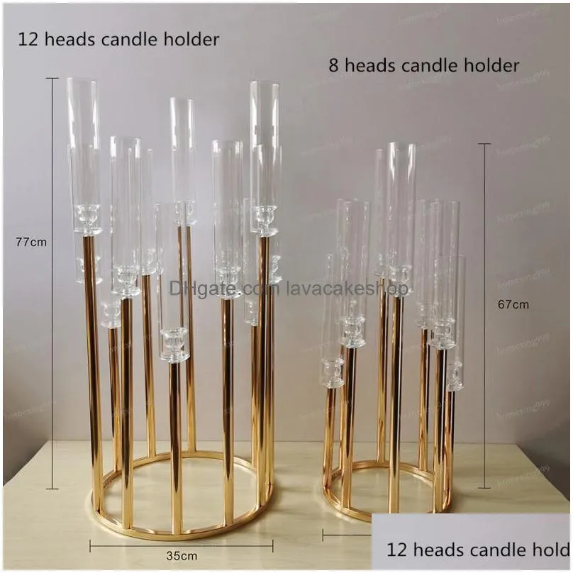  metal candelabra candle holders candlesticks flower vases wedding table centerpiece pillar stand road lead party