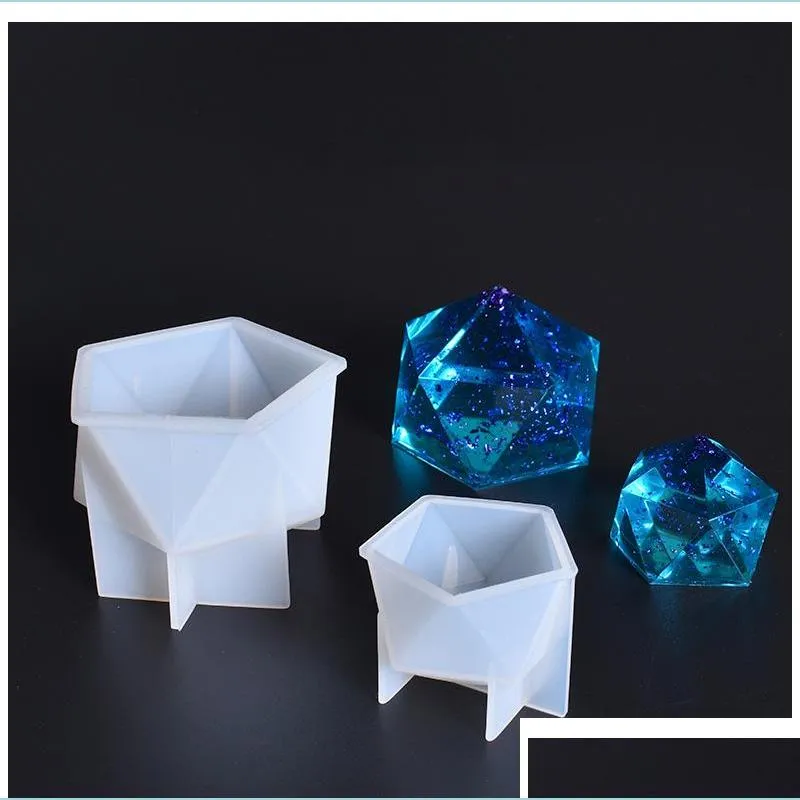 polygonal cone silicone resin mold epoxy resin ball molds ice crystal craft ball mould two size for home decoration diy jewelry making