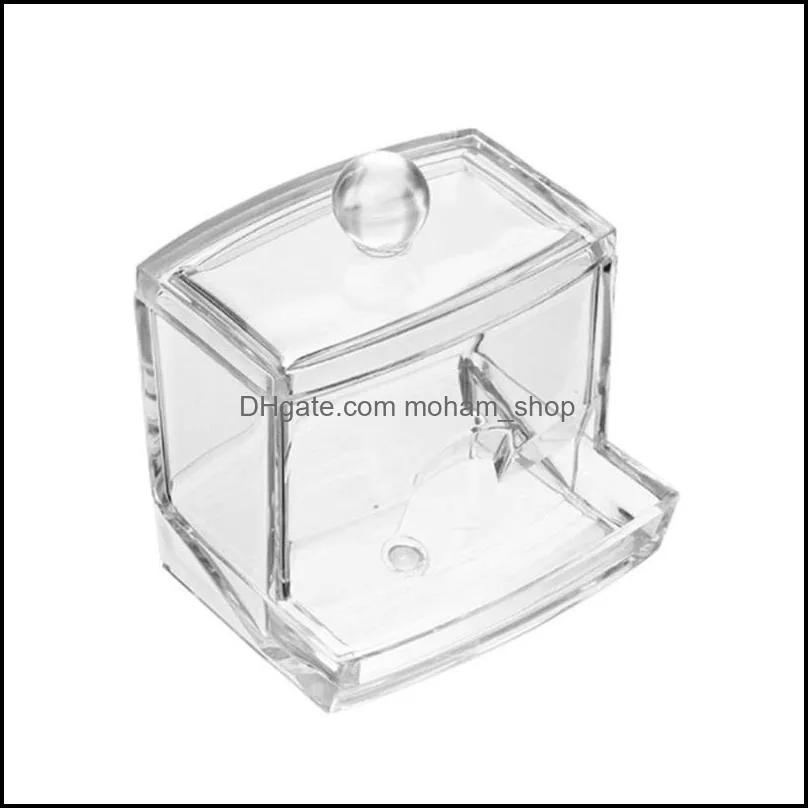 transparent cotton swab box high grade acrylic storage case multi function el supplies cosmetic cottons organizer fashion 6dy l1